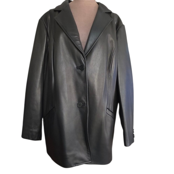 Preston & York Genuine Lamb Skin Leather Coat/ Jacket Buttery Soft Size 3X Black - Picture 2 of 16